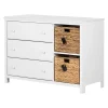 Cotton Candy 3-Drawer Dresser with Baskets - Pure White