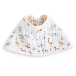 Cotton Muslin Burpy Bib - Giraffe Safari
