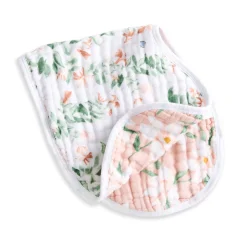 Cotton Muslin Burpy Bib - Butterfly Garden