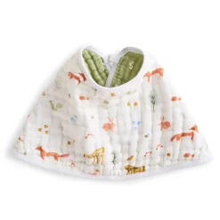 Cotton Muslin Burpy Bib - Sage Woodland