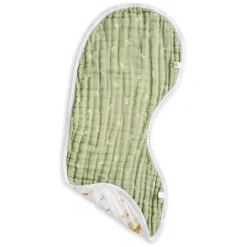 Cotton Muslin Burpy Bib - Sage Woodland