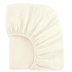 Cotton Muslin Crib Sheet - coconut Milk