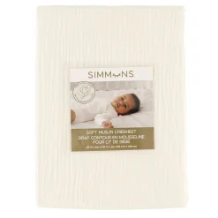 Cotton Muslin Crib Sheet - coconut Milk