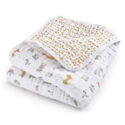 Cotton Muslin Dream Blanket - Giraffe Safari