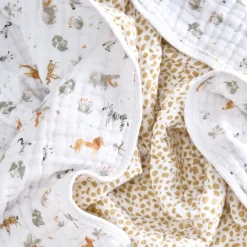 Cotton Muslin Dream Blanket - Giraffe Safari