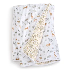 Cotton Muslin Dream Blanket - Giraffe Safari
