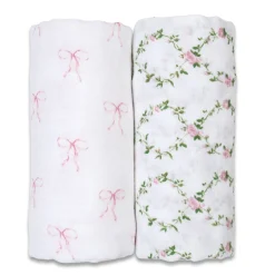 Cotton Muslin Swaddle (2) - Bows