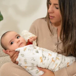 Cotton Muslin Swaddles (2) - Giraffe Safari