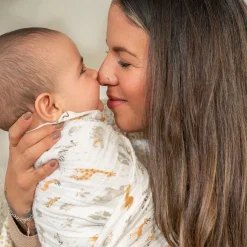 Cotton Muslin Swaddles (2) - Giraffe Safari