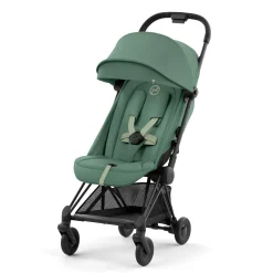 Coya Stroller - Matte Black Frame with Leaf Green Seat