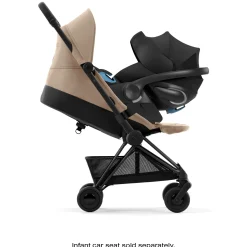 Coya Stroller - Matte Black Frame with Sepia Beige Seat
