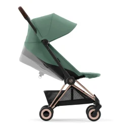 Coya Stroller - Rose Gold Frame with Leaf Green Seat