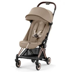 Coya Stroller - Rose Gold Frame with Sepia Beige Seat