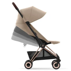 Coya Stroller - Rose Gold Frame with Sepia Beige Seat