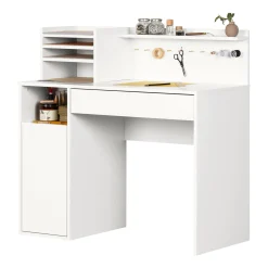 Craft Table with Hutch - Crea Pure White