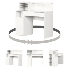 Craft Table with Hutch - Crea Pure White