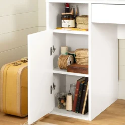 Craft Table with Hutch - Crea Pure White