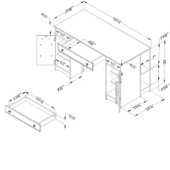 Craft Table with Storage - Artwork Pure White