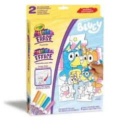 Crayola Colour & Erase Reusable Puzzle Set, Bluey