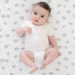 Crib Fitted Sheet - Grey Elephant