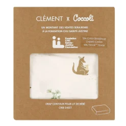 Crib Fitted Sheet Kangaroo - Special Edition CHU Sainte‑Justine Foundation