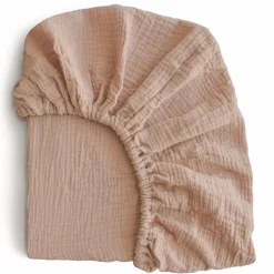 Crib Fitted Sheet Muslin - Natural