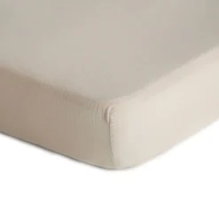 Crib Fitted Sheet Muslin - Fog