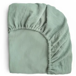 Crib Fitted Sheet Muslin -Roman Green