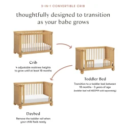 Crosby 3-in-1 Convertible Crib - Honey