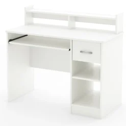 Desk with Keyboard Tray - Axess Pure White