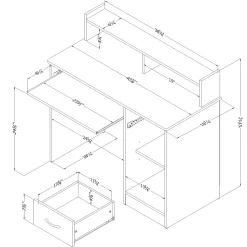 Desk with Keyboard Tray - Axess Pure Black
