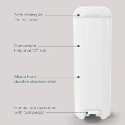 Diaper Genie Patinum Pail - White (18 bags)