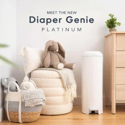 Diaper Genie Patinum Pail - White (18 bags)