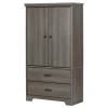 2-Door Armoire with Drawers - Versa Gray Maple