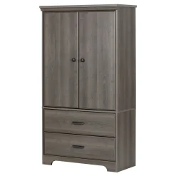 2-Door Armoire with Drawers - Versa Gray Maple