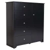 Door Chest with 5 Drawers - Vito Pure Black