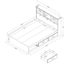 Double Bed and Headboard Set - Ulysses Blueberry