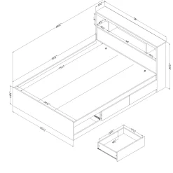 Double Bed and Headboard Set - Fusion Pure White