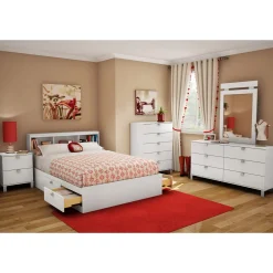 Double Bookcase Headboard Spark - Pure White