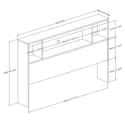 Double Bookcase Headboard Spark - Pure White