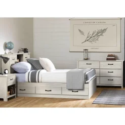 Double Bookcase Headboard - Ulysses Winter Oak