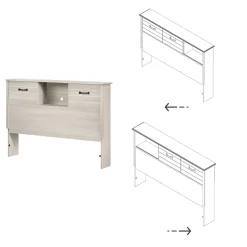 Double Bookcase Headboard - Ulysses Winter Oak