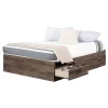 Double Mates Bed with 3 Drawers - Ulysses Fall Oak