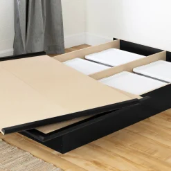 Double Platform Bed - Step One Black