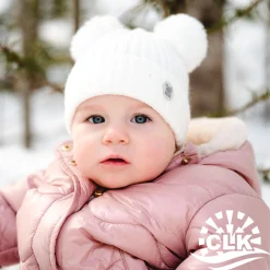 Double Pompom Newborn Beanie