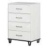 4-Drawer Chest - Arlen White Pine and Black Matte