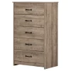 5-Drawer Chest - Tassio Weathered Oak