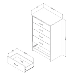 5-Drawer Chest - Tassio Weathered Oak
