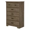 5-Drawer Chest - Versa Weathered Oak