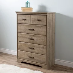 5-Drawer Chest - Versa Weathered Oak